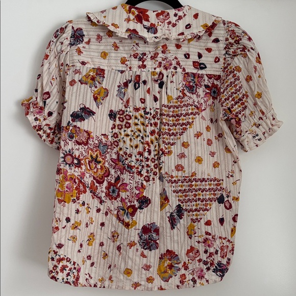 Anthropologie Pilcro The Kiera Blouse in Light Orange - Picture 3 of 8